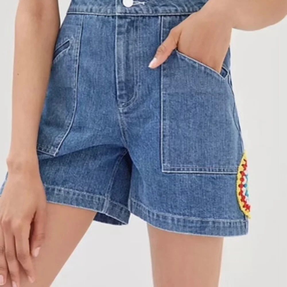 Anthropologie Shorts Carleen Crochet Denim Jean Shorts